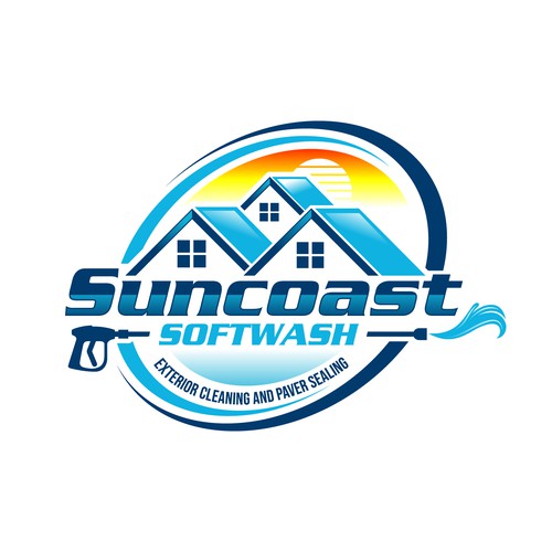 A logo for a softwash company that is appealing and inviting Design by Operation Design