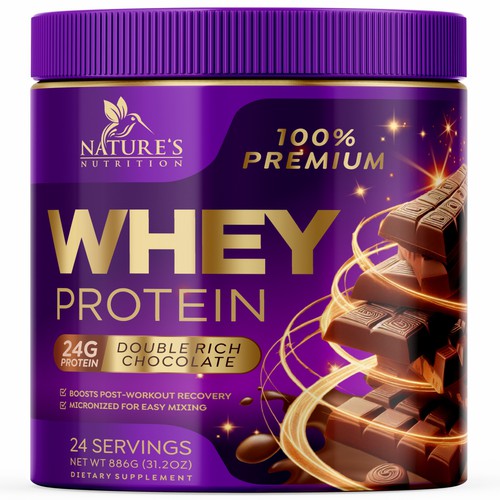 Tasty Whey Protein Chocolate Design Needed for Nature's Nutrition Design réalisé par GenScythe