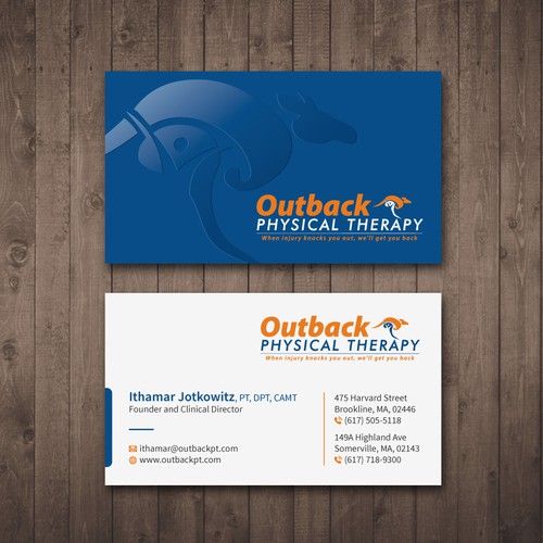 Business card for 2 clinic physical therapy office Design by Tcmenk