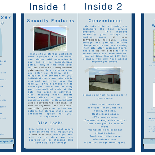Self Storage Brochure Design by Works by Woolly