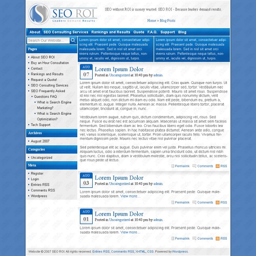 $355 WordPress design- SEO Consulting Site デザイン by JohnnyLi