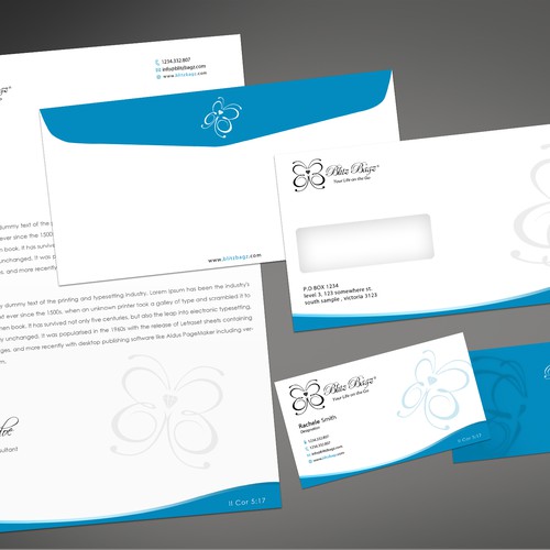 stationery for Blitz Bagz Ontwerp door conceptu