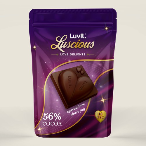 Design a standout label for a Premium Chocolate Homepack Design by Radmilica