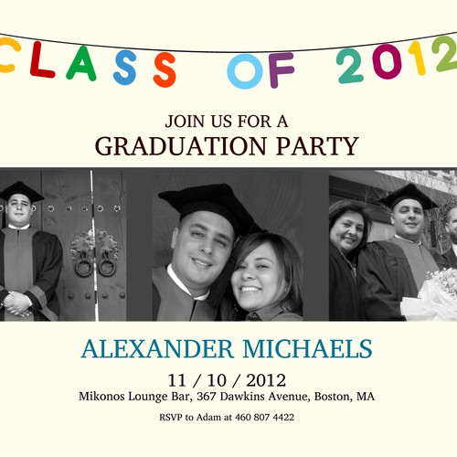 Picaboo 5" x 7" Flat Graduation Party Invitations (will award up to 15 designs!) Diseño de : : Michaela : :