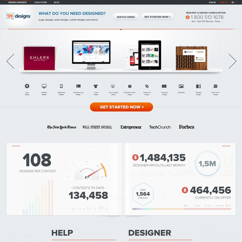 99designs Homepage Redesign Contest Design by aloe84