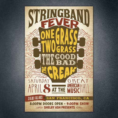 Music poster for one of San Francisco's oldest music venues Design by Stefanosp