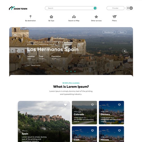 Design a global website connecting beautiful towns and people who could have want to live there. Design by aldinandelija