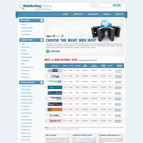 Redesign WebHostingChoice.com Design by sam2305