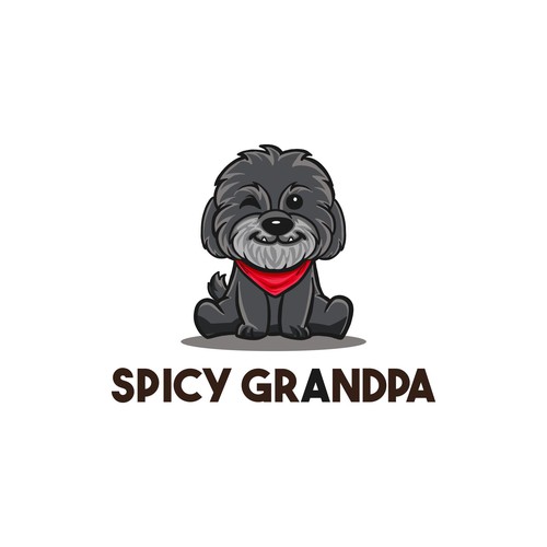 Design a logo with a senior dog named "Spicy Grandpa"!! Design by Hadeboga Studio