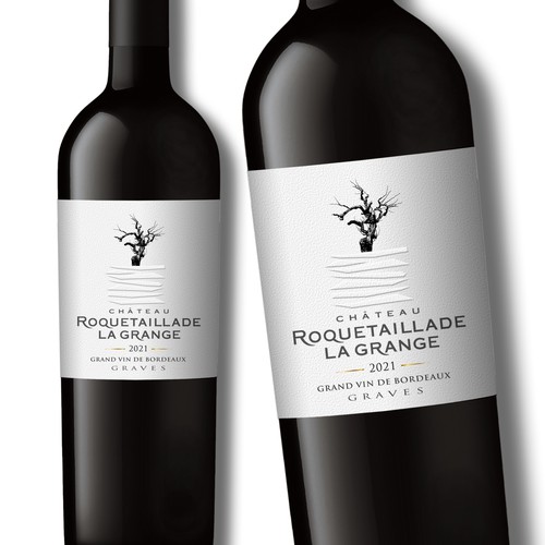 Label redesign: Attractive French Wine Label representing a carved rock Design by Debdutta*