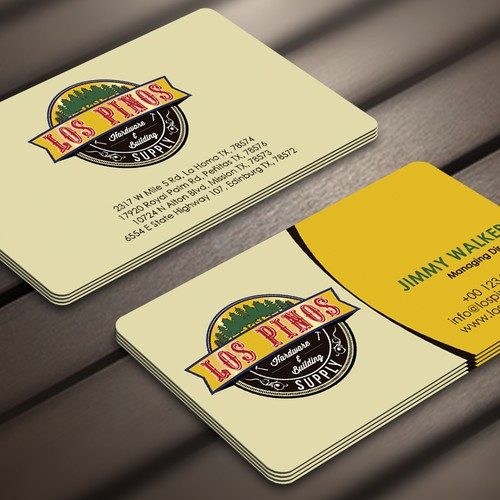 Los Pinos Hardware & Building Supply Business Card Contest! Diseño de Nerys Design™