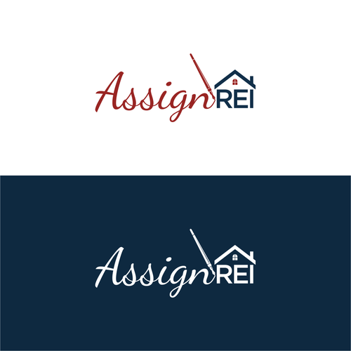 Real Estate Logo with cursive + forming shapes out of words Design by CHICO_08