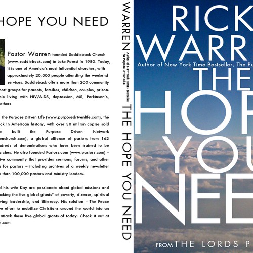 Design Rick Warren's New Book Cover Design by patrickgrady