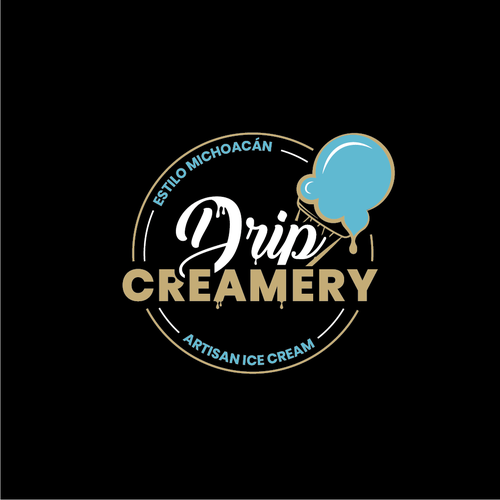 Design a hipster modern logo for an ice cream shop that people will melt for. Design by cecile.b