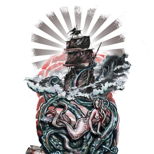 Tattoo: nautical theme, half-sleeve | Illustration or graphics contest
