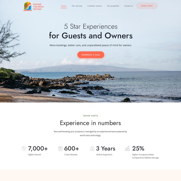 Design by sandy#ogma titled "Hawaii Property Management Website to Appeal to Vacation Home Owners"