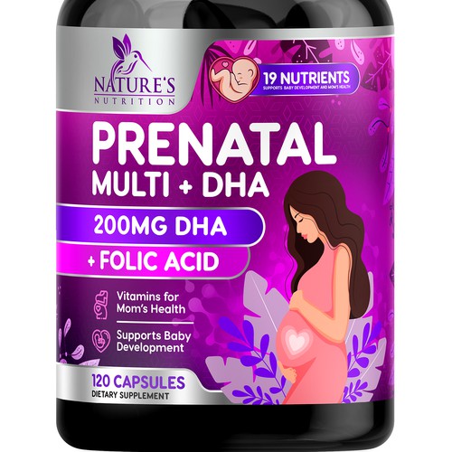 Prenatal Vitamins Label Design needed for Nature's Nutrition Réalisé par rembrandtjurin