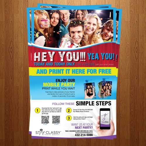 Create an instructional/informational poster for my photo booth business. Design by paanos team