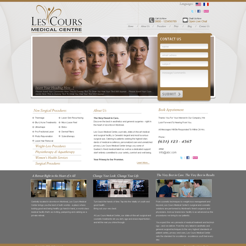 Les Cours Medical Centre needs a new website design Diseño de Vision Studio