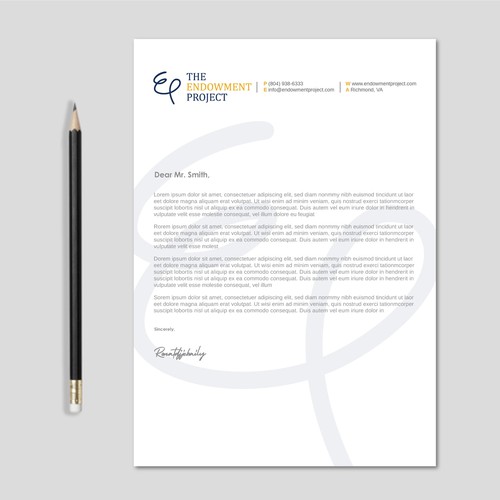 Clean, simple note design, The Endowment Project Design by LAXMI DESIGNHUB