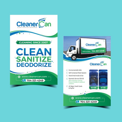 Design a Promotional Flyer for Our Trash Can Cleaning Business Design by idea@Dotcom