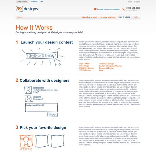 Redesign the “How it works” page for 99designs Ontwerp door jpeterson250