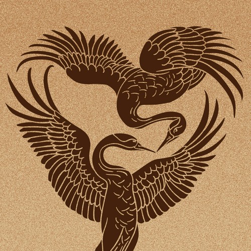 Husband + wife crane tattoo design Design by Doroteea_isp22