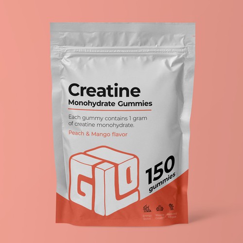 Bag Design for Creatine Monohydrate Gummy brand Design by EsoWorld
