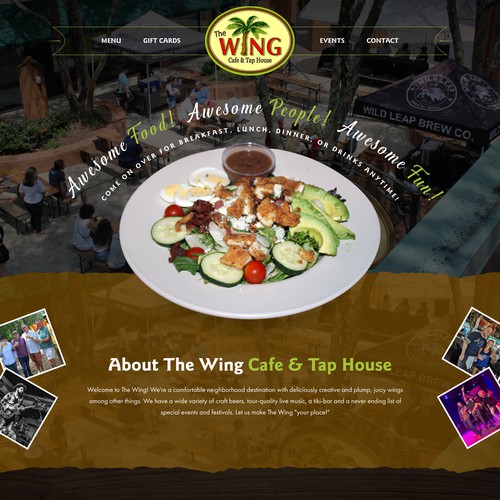 Design A Fresh New Website for The Wing Cafe & Tap House! Design by Kreative-Sakshi