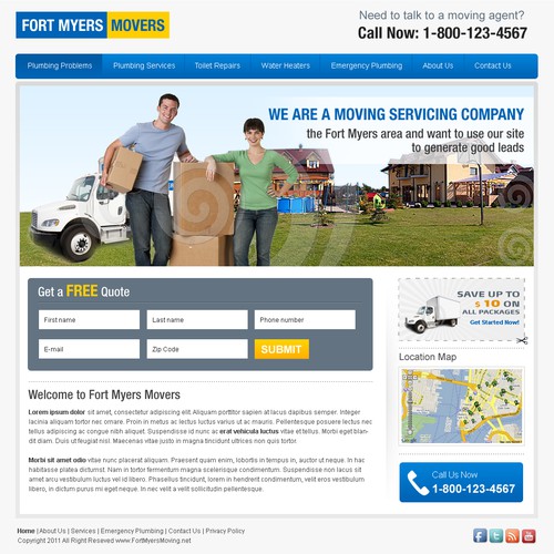 Website Design For Fort Myers Movers Web Page Design Contest 99designs