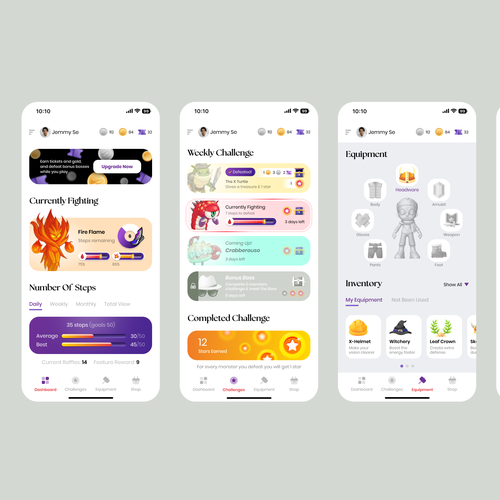 Design the app for StepHeroes, a new and innovate fitness game Design by Jemmy_Se