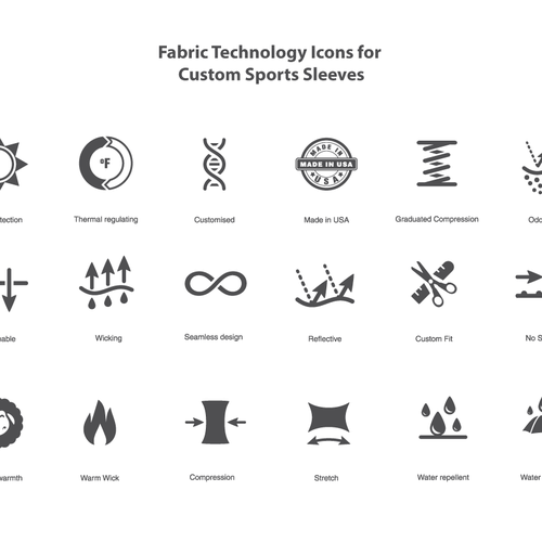 Create Fabric Technology Icons for Custom Sports Sleeves Design by Evelyne Krall
