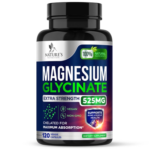 Natural Magnesium Glycinate Design needed for Nature's Nutrition Design by gs-designs