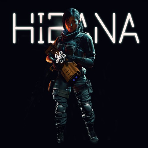 Illustration of a mysterious fearless powerful female video game character Design by Aleaca