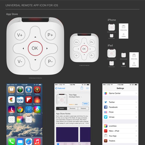 Remote control icon for iOS app Design by KurniawanAditia