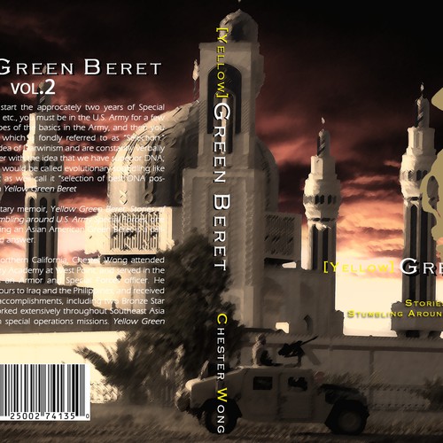 book cover graphic art design for Yellow Green Beret, Volume II デザイン by radeXP