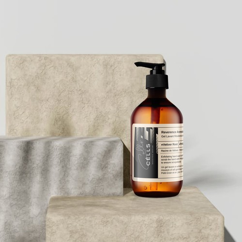 Minimalist label design for shampoo bottle Design by GARDOUM