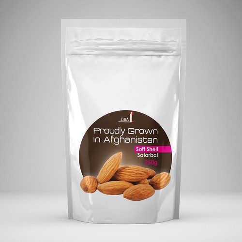 Packaging Label for Afghan Almonds from ZiBA Foods | Product label contest