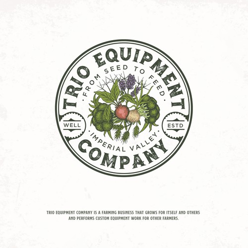 Design an agricultural logo for Trio Equipment Company Design by BestMaxa