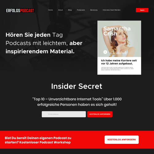 Web page design contest entry by +Positive Ca$h