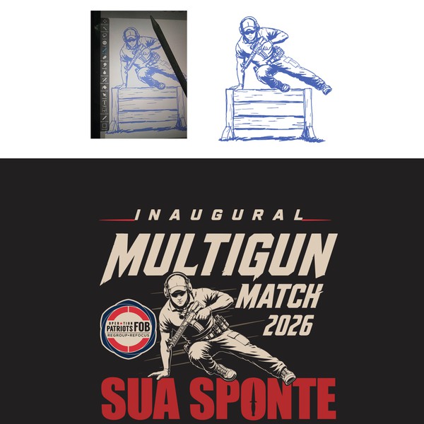 Design by Ti4 titled "Bold design for MULTIGUN MATCH for t-shirt and other printings"