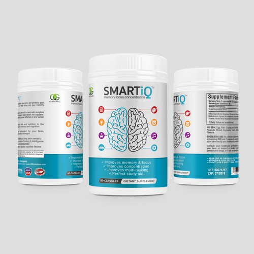 Brain Supplement Label Design Design réalisé par DesignSBS