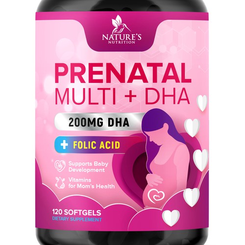 Prenatal Vitamins Label Design needed for Nature's Nutrition Diseño de TUNSAY