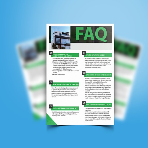 FAQ Flyer made For Real Estate Homebuyer Réalisé par riazuldesigner