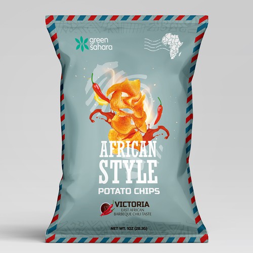 Design African style potato chips packaging Design by Noha.Akkad