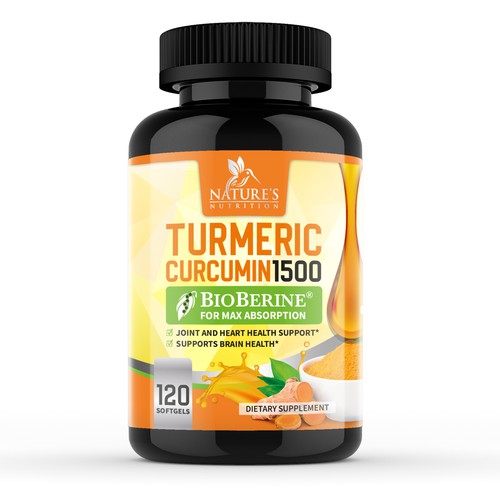 Nature's Nutrition - Needs a Colorful Turmeric Product Label Design by EffieK
