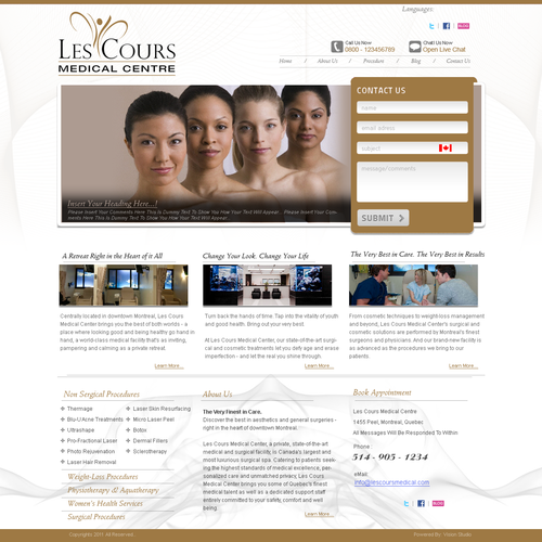 Les Cours Medical Centre needs a new website design Design by Vision Studio