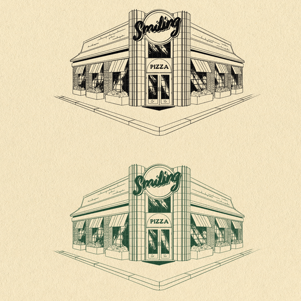 Illustration branding pizza restaurant