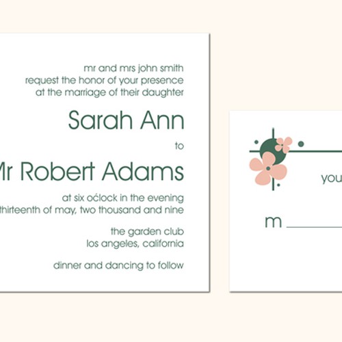 Letterpress Wedding Invitations Design by polly