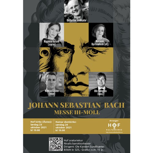 Poster for a choir concert performing Bach's Mass in B minor Design por omsplus